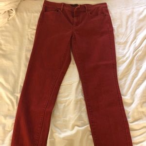 dark red jeans
